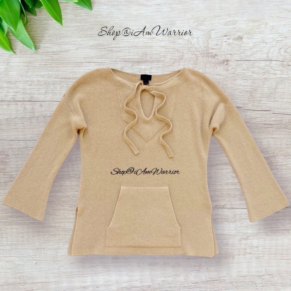 J.Crew Collection Cashmere Kangaroo Pocket Tie Neck Pullover Shop@Iamwarrior View 2